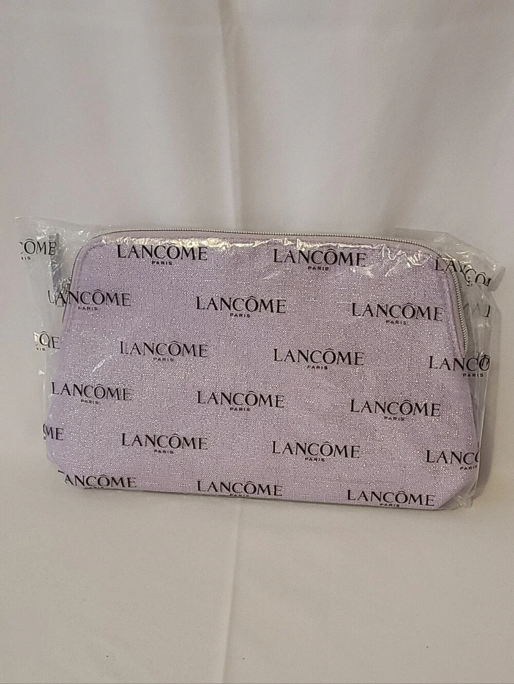 Cosmetic Zipper Pouch Lancome Paris Lavender Shiny